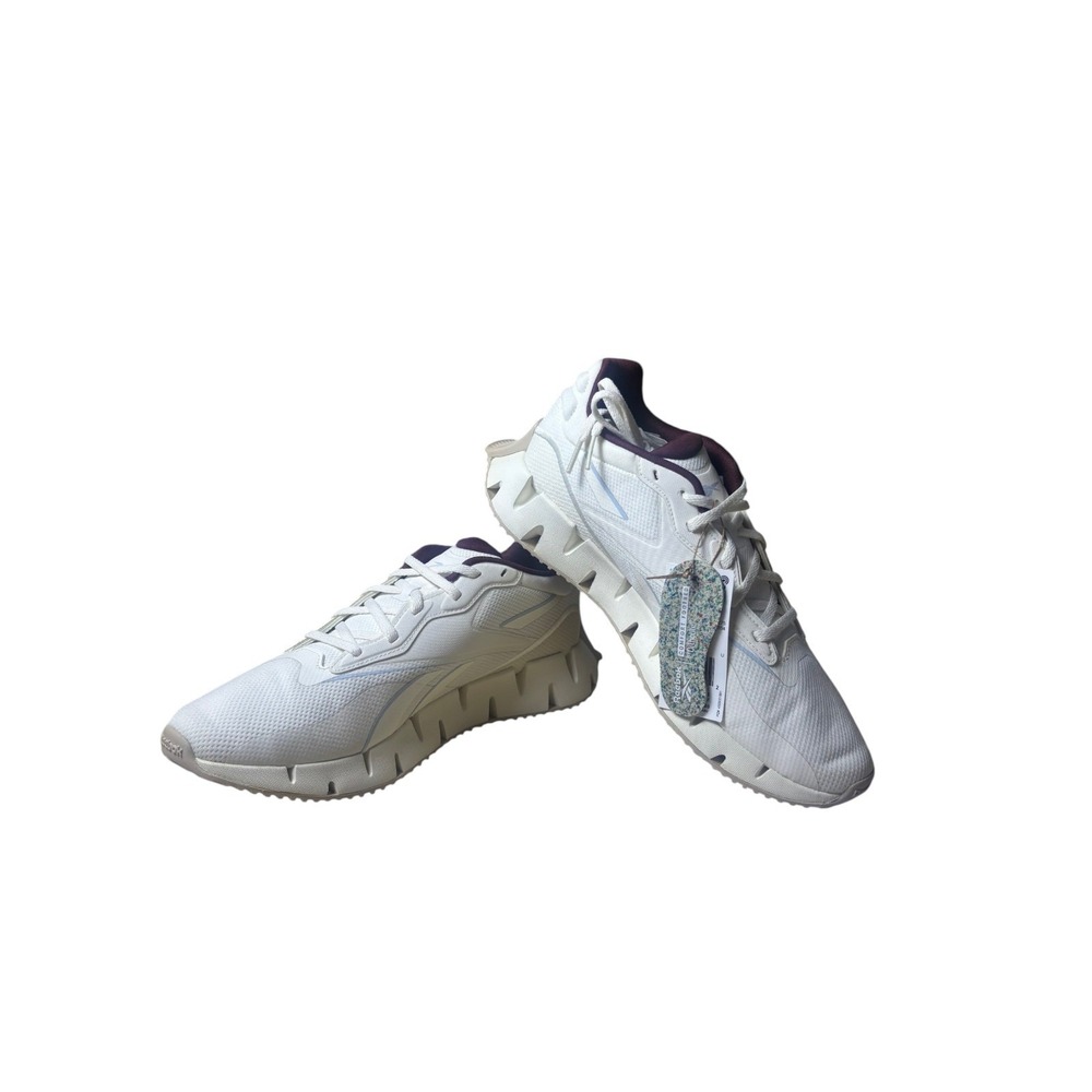Reebok Zig Dynamica 4 White Burgundy Running Athletic Sneakers Women Size 11 NWB